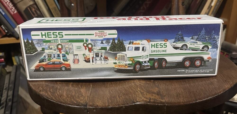 VINTAGE 1991 HESS GASOLINE LARGE TOY TRUCK AND RACER PROMOTIONAL TOY